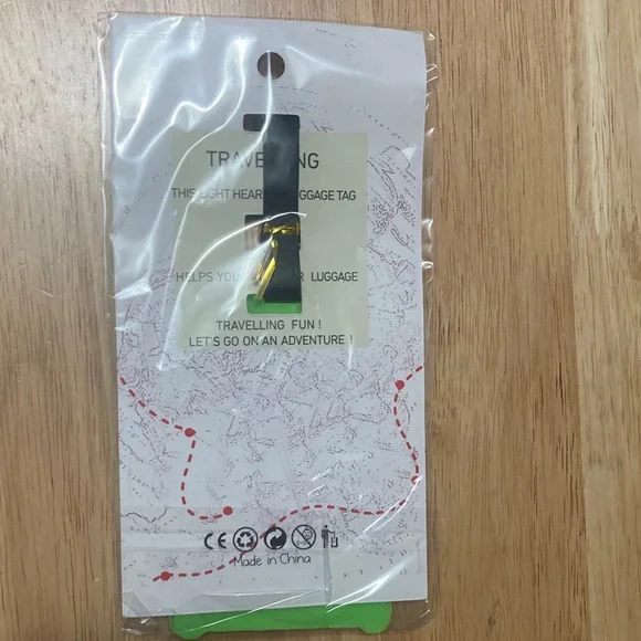 Green and Pink Airplane Luggage Tag - Picture 4 of 4